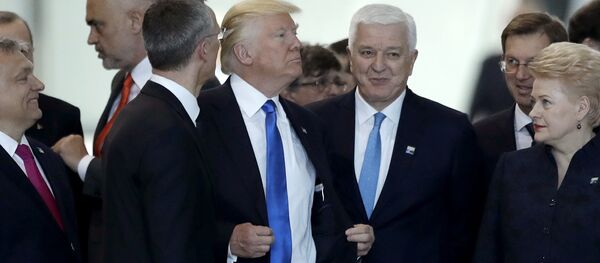 ASV prezidents Donalds Tramps NATO samitā Briselē ASV prezidents Donalds Tramps NATO samitā Briselē - Sputnik Latvija