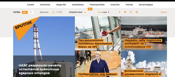 Принтскрин сайта Sputnik Литва - Sputnik Латвия