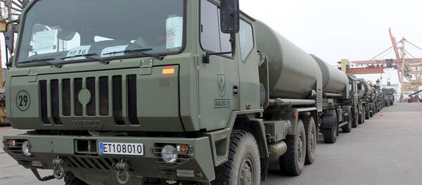 Spānijas militārās tehnikas ierašanās Latvijā Spānijas militārās tehnikas ierašanās Latvijā - Sputnik Latvija