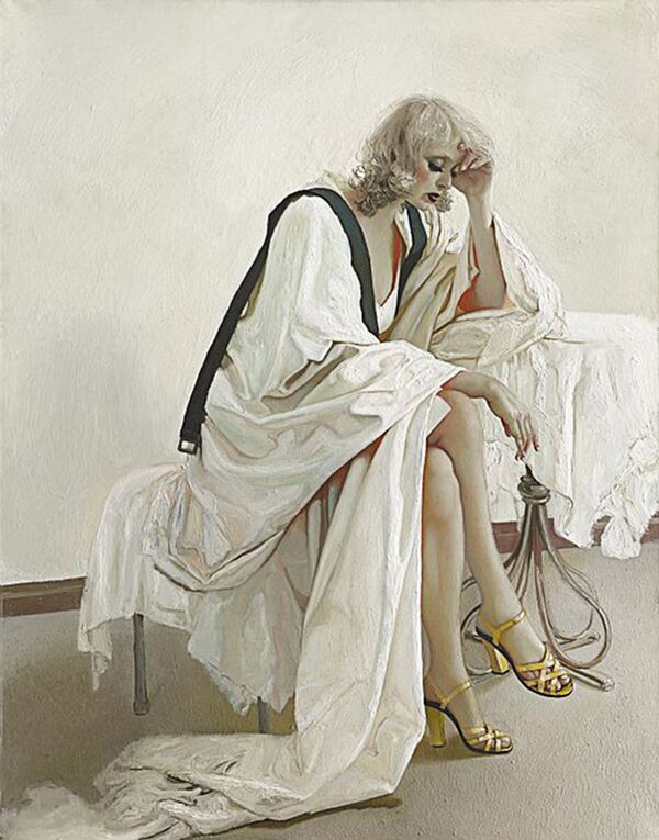 Майя Табака (Maija Tabaka). Печальная Регина. 1986. Холст, масло. Коллекция Музея Союза художников Латвии Майя Табака (Maija Tabaka). Печальная Регина. 1986. Холст, масло. Коллекция Музея Союза художников Латвии - Sputnik Латвия