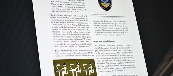 Страница доклада военной разведки США Военная мощь России - Sputnik Латвия