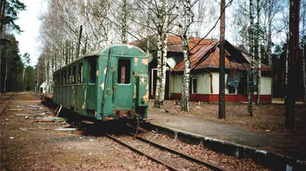 Остатки подвижного состава на станции Яуниешу (Комъяуниешу) - Sputnik Латвия