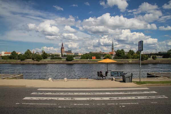 Вид от гостиницы Radisson Blue Daugava - Sputnik Латвия