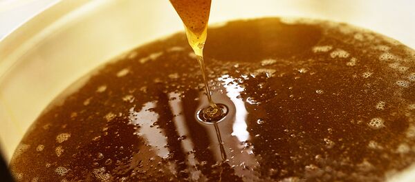 Medus tiek pildīts tvertnēs no centrifūgas Medus tiek pildīts tvertnēs no centrifūgas - Sputnik Latvija