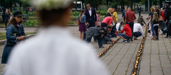 Акция памяти начала третьей Атмоды в Риге - Sputnik Латвия