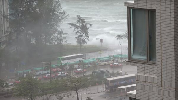 Турист выложил видео тайфуна Hato в Азии - Sputnik Latvija