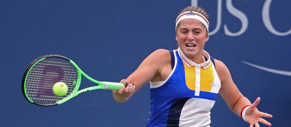 Елена Остапенко на US Open 2-ой день турнира - Sputnik Латвия