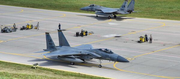 ASV Gaisa kara spēku iznīcinātāji F-15 - Sputnik Latvija