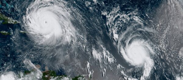 Ураганы Ирма и Хосе в Атлантическом океане на снимке со спутника Ураганы Ирма и Хосе в Атлантическом океане на снимке со спутника - Sputnik Latvija