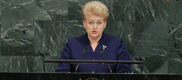 Президент Литвы Даля Грибаускайте на 72-й Генеральной Ассамблее ООН Президент Литвы Даля Грибаускайте на 72-й Генеральной Ассамблее ООН - Sputnik Latvija