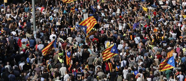 Протесты против ареста чиновников в Барселоне 20 сентября - Sputnik Латвия