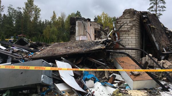 Последствия взрыва в доме Саулкрасти - Sputnik Латвия