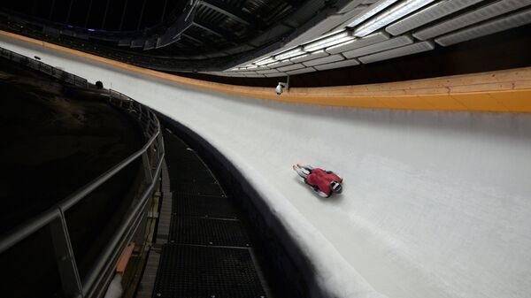 Мартинс Дукурс (Латвия) в тренировочном заезде - Sputnik Латвия