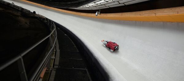 Мартинс Дукурс (Латвия) в тренировочном заезде - Sputnik Латвия