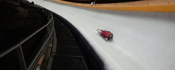 Мартинс Дукурс (Латвия) в тренировочном заезде - Sputnik Латвия