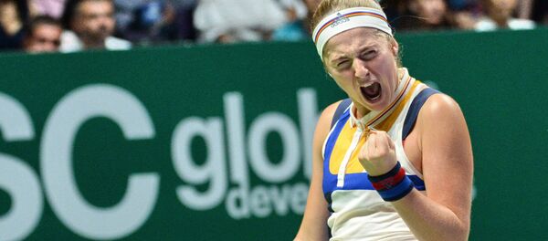 Теннисистка Елена Остапенко на итоговом турнире года в Сингапуре - Sputnik Латвия