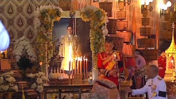 Церемония прощания  с покойным королем Таиланда - Sputnik Latvija