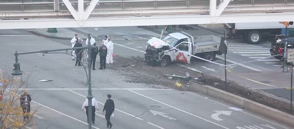 Задержание террориста в Нью-Йорке: видео очевидца - Sputnik Латвия