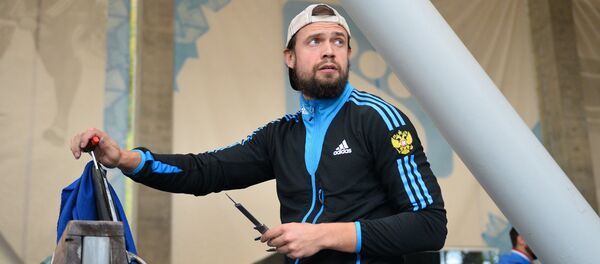 Александр Третьяков на контрольной тренировке сборной России по скелетону в Сочи - Sputnik Латвия