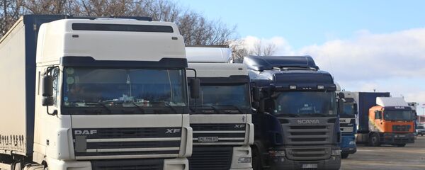 Kravas automašīnas pie robežas Kravas automašīnas pie robežas - Sputnik Latvija