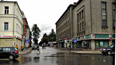 Улица в городе Даугавпилс, Латвия 