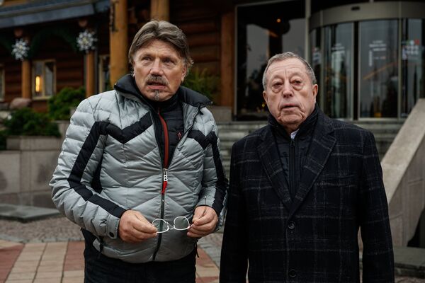 Владелец сети ресторанов Lido Гунарс Кирсонс и председатель правления акционерного общества Dzintars Илья Герчиков - Sputnik Латвия