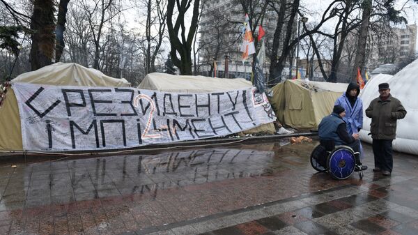 Сторонники М. Саакашвили разбили палаточный городок в центре Киева - Sputnik Latvija