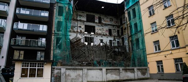 Обрушение здания в центре Риги Обрушение здания в центре Риги - Sputnik Латвия