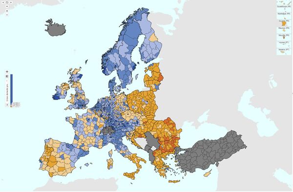 ВВП Европы по регионам ВВП Европы по регионам - Sputnik Latvija