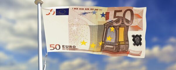 Флаг евробанкнота Флаг евробанкнота - Sputnik Latvija
