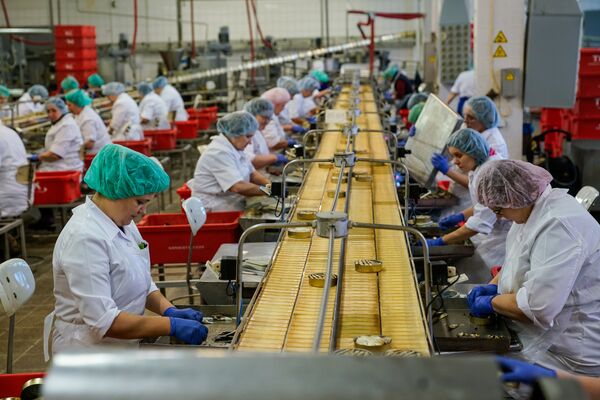 Производство шпрот на предприятии Brīvais vilnis - Sputnik Латвия