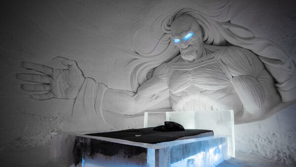 Комната отеля SnowVillage по мотивам фильма Игра престолов, Лапландия. Архивное фото - Sputnik Латвия