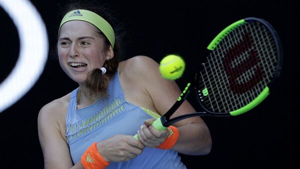 Теннисистка Елена Остапенко во втором туре на матче Открытого чемпионата Австралии по теннису в Мельбурне - Sputnik Латвия