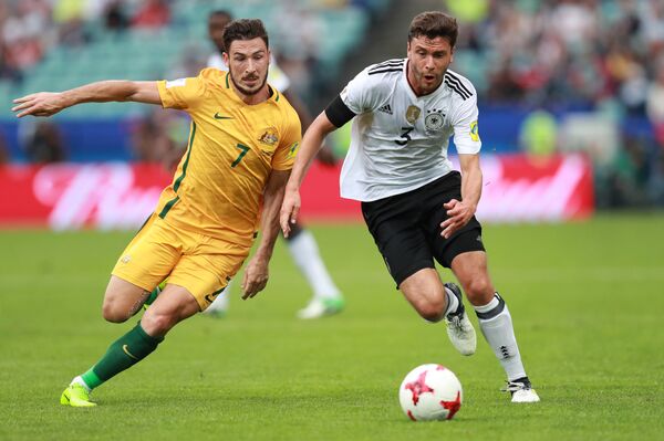 Главная репетиция перед мундиалем: встреча сборной Австралии и действующего чемпиона мира – сборной Германии – в рамках Кубка конфедераций 2017 года в России.  - Sputnik Латвия