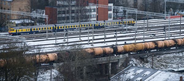 Подъездные пути Рижского железнодорожного вокзала Подъездные пути Рижского железнодорожного вокзала - Sputnik Latvija