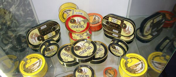 Рыбные консервы Riga Gold на выставке Продэкспо-2018, производитель Gamma-A Рыбные консервы Riga Gold на выставке Продэкспо-2018, производитель Gamma-A - Sputnik Latvija