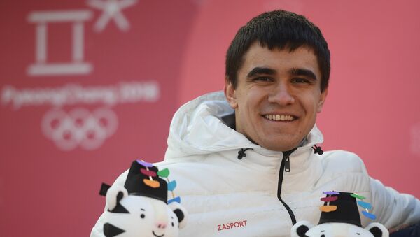 Российский спортсмен Никита Трегубов, занявший второе место в соревнованиях по скелетону среди мужчин на XXIII зимних Олимпийских играх - Sputnik Латвия