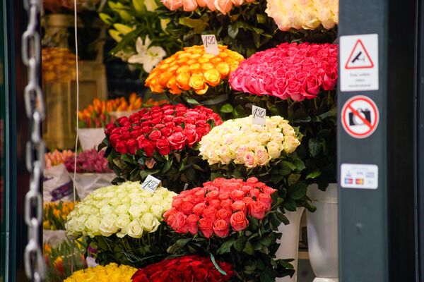 Цветы в торговых рядах у Верманского парка - Sputnik Латвия