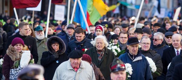 Марш легионеров СС в Риге Марш легионеров СС в Риге - Sputnik Latvija