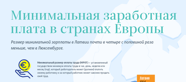 Минимальная заработная плата в странах ЕС Минимальная заработная плата в странах ЕС - Sputnik Латвия
