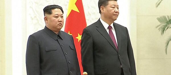 Встреча Ким Чен Ына и Си Цзиньпина в Пекине Встреча Ким Чен Ына и Си Цзиньпина в Пекине - Sputnik Latvija