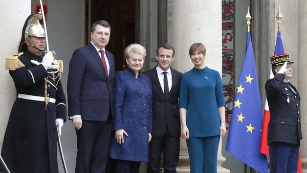 Встреча президента Франции Эммануэля Макрона с лидерами стран Балтии. 09.04.2018 г. - Sputnik Латвия