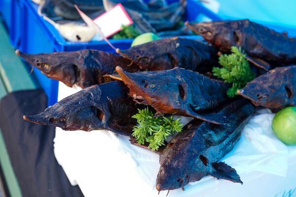 Осётр горячего копчения Осётр горячего копчения - Sputnik Латвия