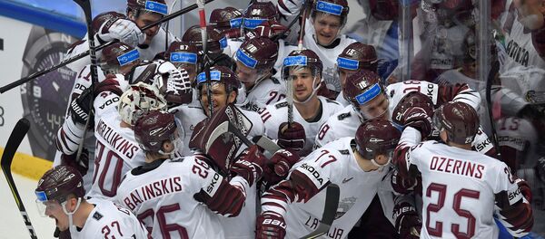 Сборная Латвии по хоккею. Матч Латвия-Норвегия, ЧМ-2018. 05 мая 2018 г. - Sputnik Латвия