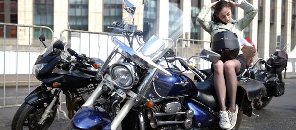 Участница Московского мотофестиваля - 2018 - Sputnik Латвия