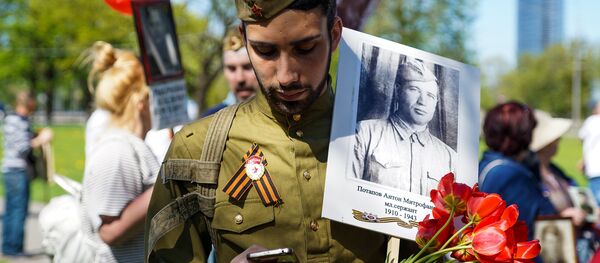 Akcija Nemirstīgais pulks Rīgā Akcija Nemirstīgais pulks Rīgā - Sputnik Latvija
