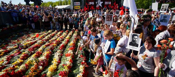 Akcija Nemirstīgais pulks Rīgā Akcija Nemirstīgais pulks Rīgā - Sputnik Latvija