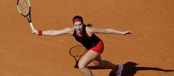 Елена Остапенко в четвертьфинале римского турнира Internazionali BNL d'Italia. 18 мая 2018 г. - Sputnik Латвия