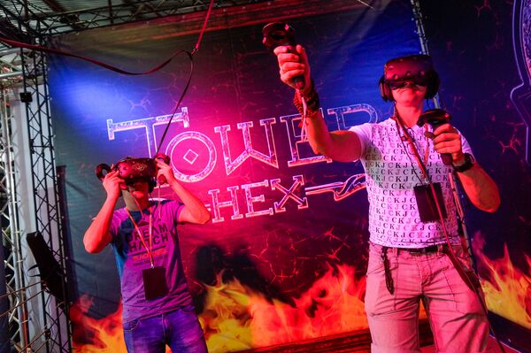 Стенд латвийской компании GameDev - разработчика  игр в виртуальной реальности - Sputnik Латвия