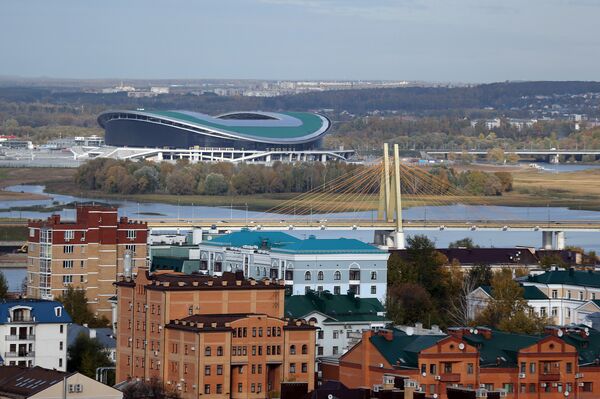Вид на мост Миллениум и стадион Казань-Арена - Sputnik Латвия